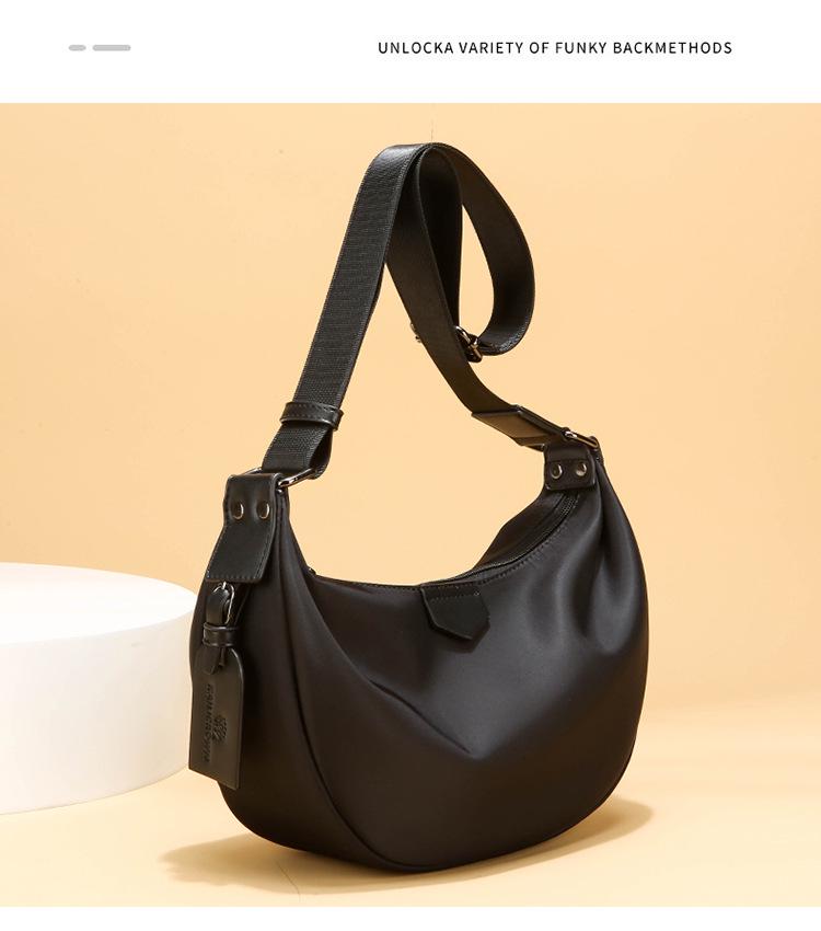 2025 Minimalist Retro Dumpling Large-Capacity Nylon Crossbody Shoulder Bag for Women
