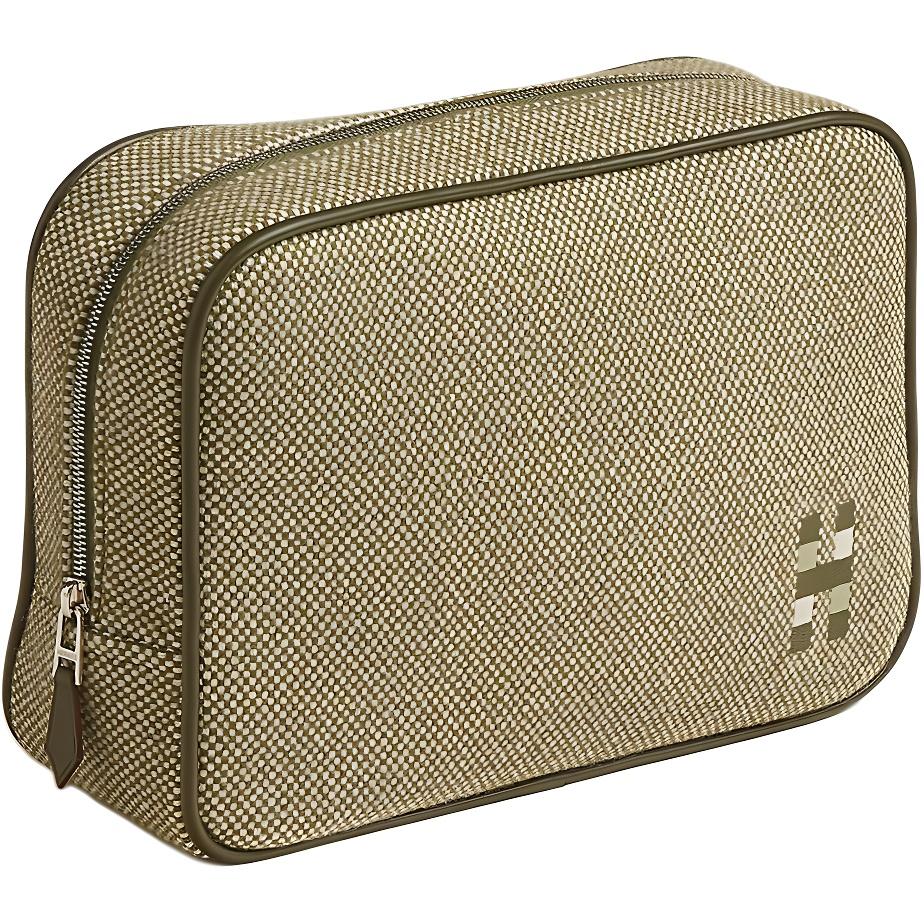 

Hermes Chapter H 22 Silver Buckle Embroidered Pattern Wool Travel Storage Bag Large Women bags Green-Mousse H103976MV02 Green Mousse