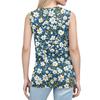 Women's Print Tank Top Button-down V-neck T-shirt Sleeveless Loose Fashion Top