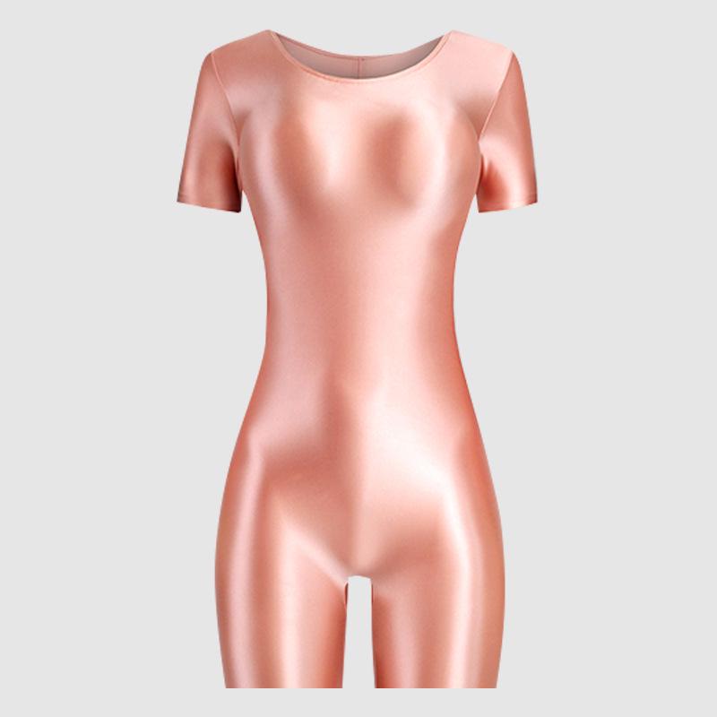Glossy High-Elastic Bodysuit: Sleek Ballet & Yoga Dancewear