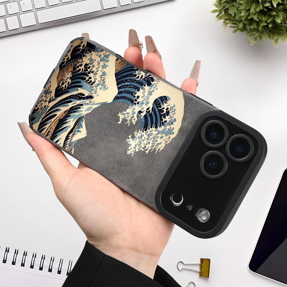 Aesthetic Wave Pattern Phone Case for iPhone 17, 16, 15, 14, 13, 12, 11 Pro/Max/Plus - Impact Resistant and Shockproof