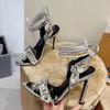 Fashion Luxury Best - Selling Strappy High Heel Sandals, Rhinestone - Embellished, Glam Evening Party Vibe, Ideal for Formal Occasions