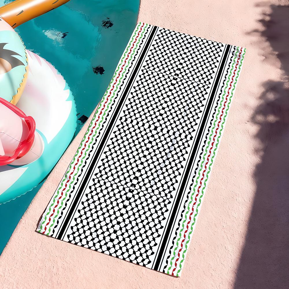 Palästina Keffiyeh Arabisches Schal Handtuch Weich Pool Geschenk Für Reise Fitnessstudio Dusche Camping Schnelltrocknend Sport Große Strandhandtücher