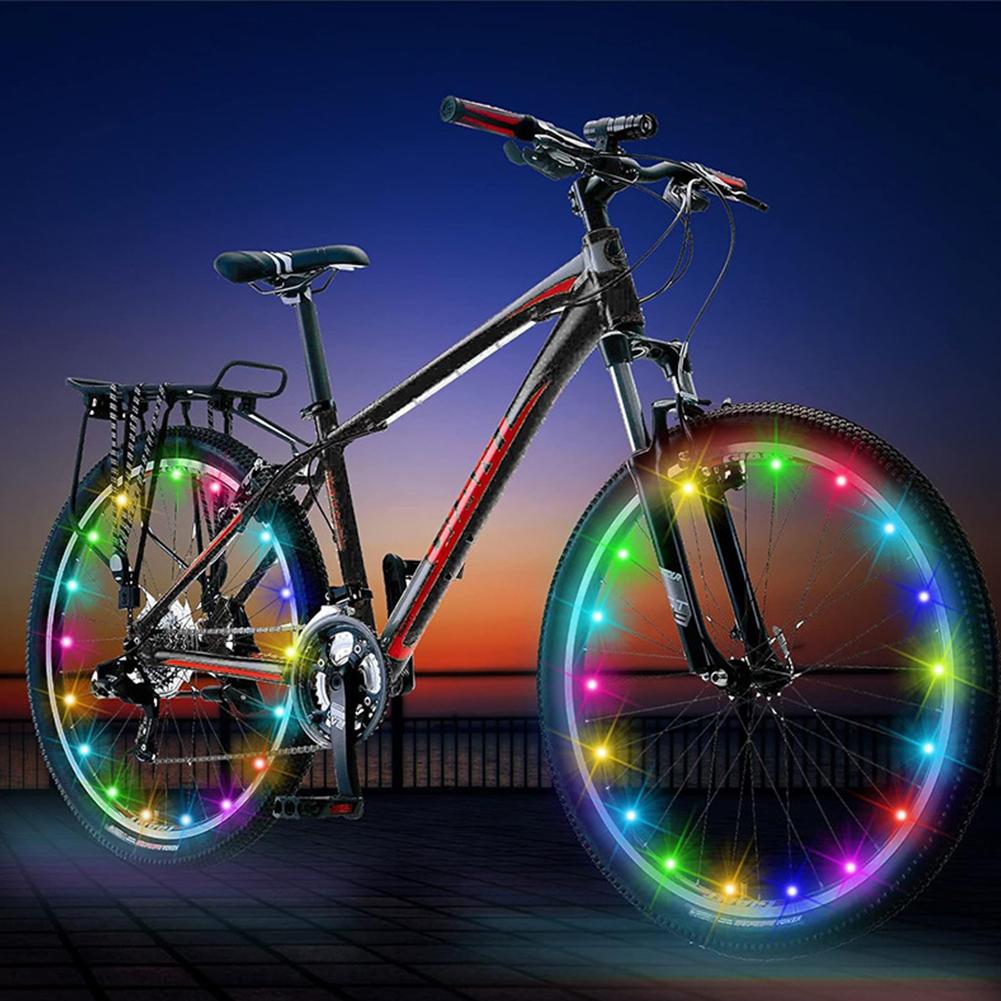 Bike Tire Lights Remote Control Bike Spoke Lights 16 Colors Cycling Decoration Safety Warning Tire Strip Light Bike Accessories