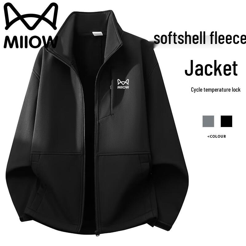 MiiOW Men s Casual Outdoor Windbreaker Jacket M чёрный