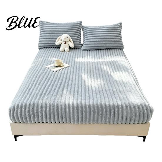 Coprimaterasso in Velluto Lenzuolo con Angoli per l'Inverno Caldo Fondo in Peluche Protettore Termico per Letto con Tasca Profonda Elastico su Tutto Morbido