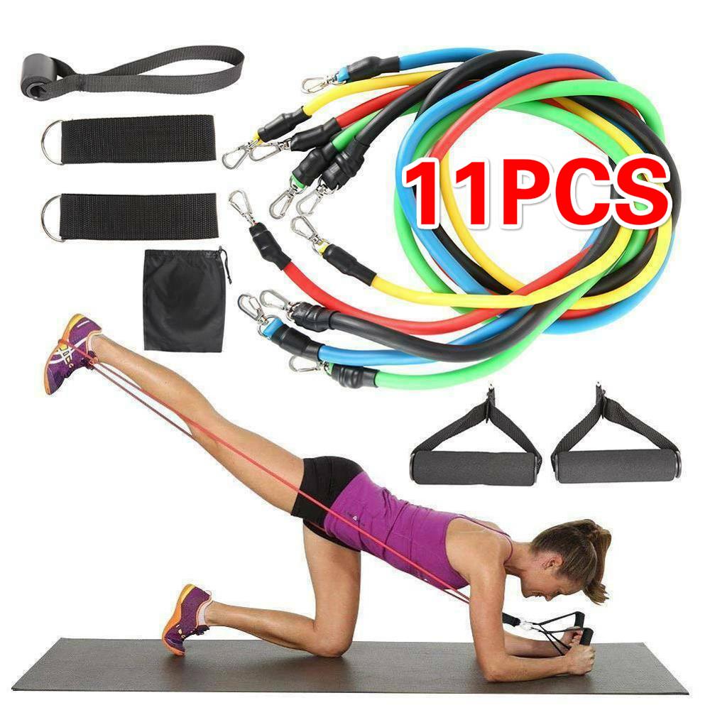 11x Fitness Pull Rope Sets Crossfit Training Exercise Yoga Tubes Expander