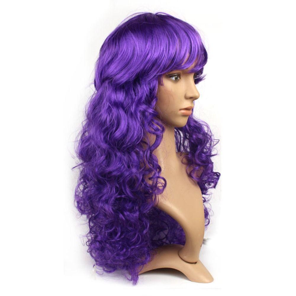 Dress Up Carnival Long Wig Funny Lady Colored Wig Cosplay Party Curly Hair Birthday Party