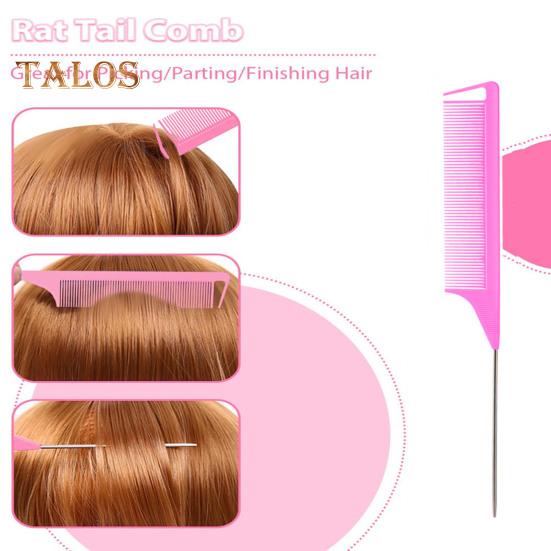 3Pcs/Set Hair Styling Comb Kit with Double-side Edge Control Teasing Bristle Brush Rat Tail Women Comb Back Brushing Combing Braiding Slicking
