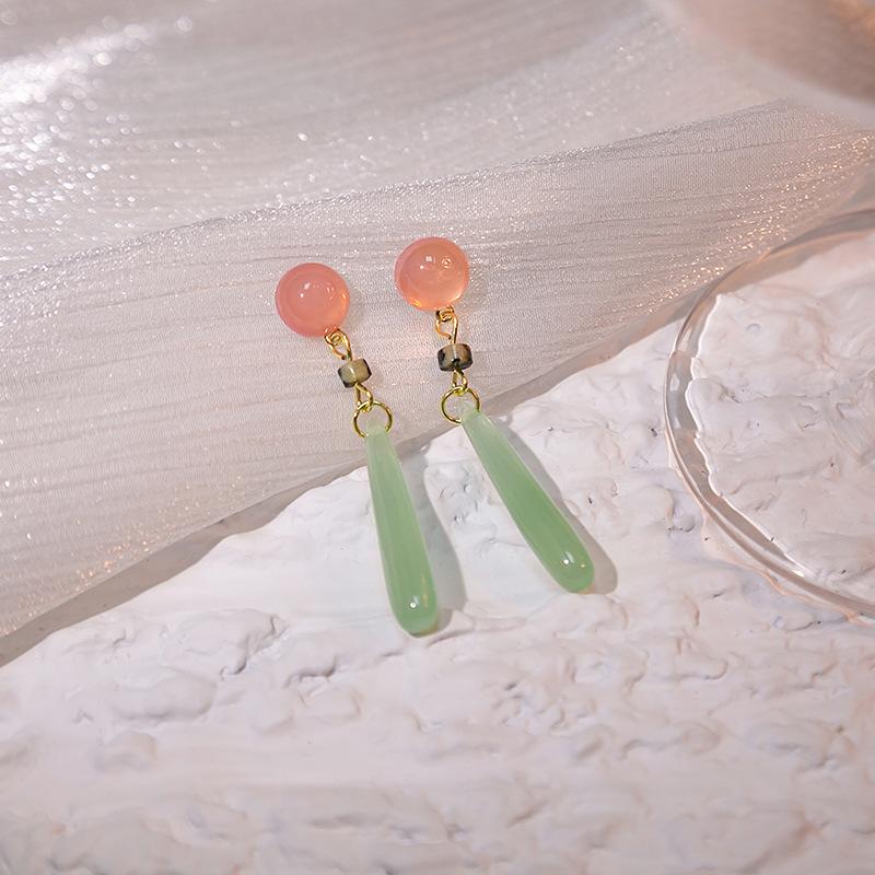 BLINGBAY Women's New Chinese Style Imitation Pearl Earrings Chinese Style Butterfly Drop-shaped Tassel Earrings Simple Hanfu Accessories Retro Jewelry