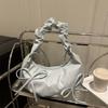 Ins Niche Design Pleated Shoulder Strap Bag 2025 New Bow Shoulder Bag Cloud Bag Female Cute Armpit Bag