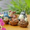 Cute Totoro Cartoon Cat Coal Ball Walnut Mini Model Ornament For Landscape Prop
