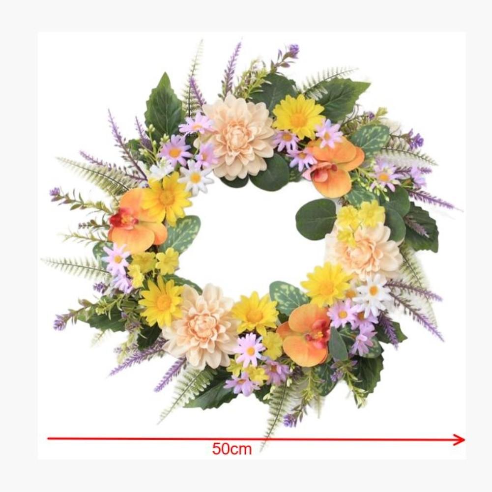 Artificial Dahlia Orchid Wreath For Spring Wedding Party Decorations Door Artificial Flower New Artificial Hanging Flowers
