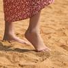 Minimalistisches 18 Karat Vergoldetes Verstellbares Rundperlen Damen Fußkettchen