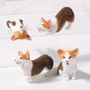 Mini Dashboard Ornament 3D Craft Aquarium Ornament Unique Mini Corgi Resin Figurine  Car Decoration