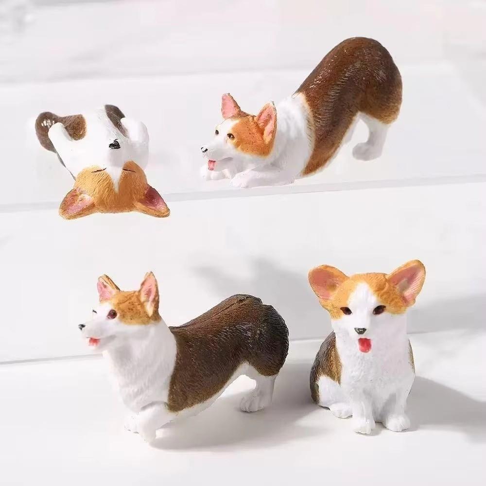 Mini Dashboard Ornament 3D Craft Aquarium Ornament Unique Mini Corgi Resin Figurine Car Decoration