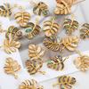 2pcs Enamel Dazzle Tree Leaf Pendants Stainless Steels Fish Tortoise Necklace Charms DIY Vintage Earring Jewelry Making Supplies