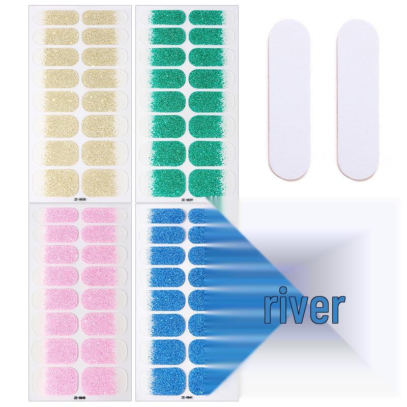 

Набор наклеек для ногтей Zhengxiang Solid Glitter - 16 блестящих самоклеящихся пленок с полным покрытием Nude nails + nail file