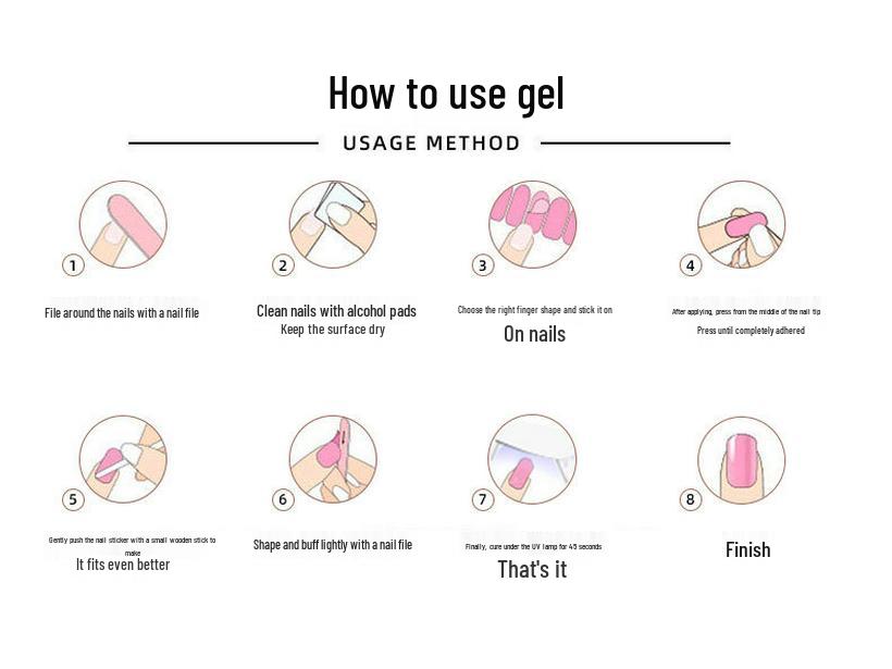 Solid Color Cat Eye UV Gel Nail Stickers: Waterproof, Long-Lasting, Light-Curing, Semi-Cured Nail Art.