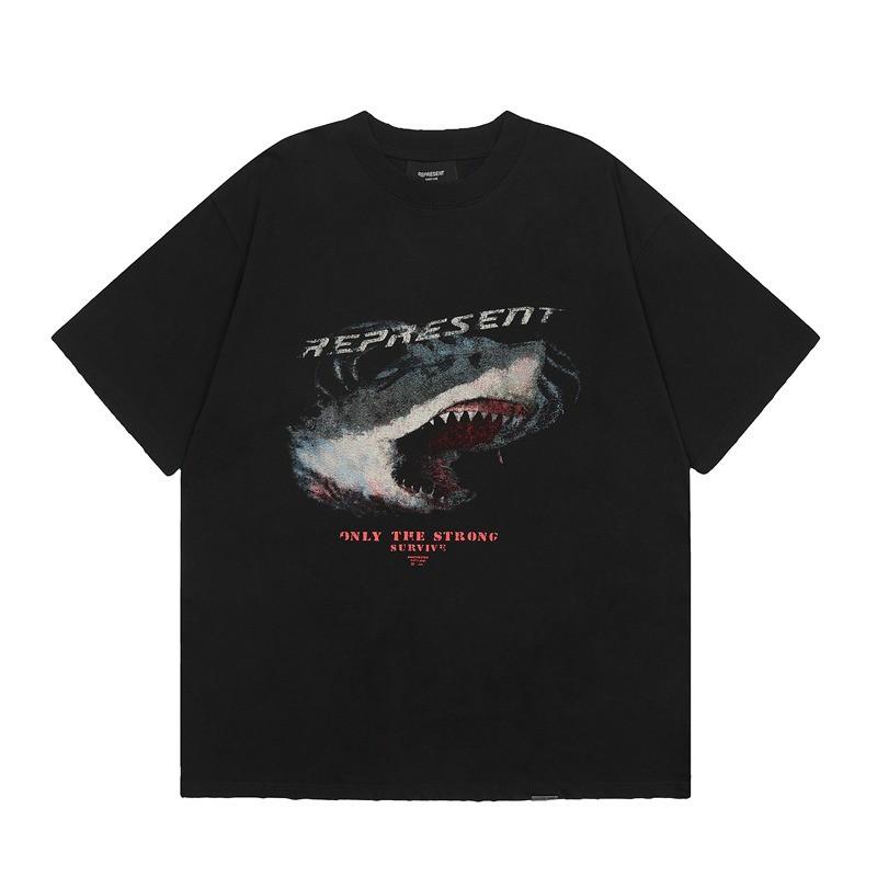 Mens Oversized Vintage Washed Cotton T-Shirt With Cartoon Animal Print Streetwear Loose Fit Short Sleeve Tee