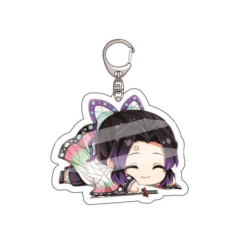 Anime Acrylic Keychain Pendant Demon Slayer Kimetsu No Yaiba Accessories Creative Ornament Hanging Charm Gift For Fans Cosplay Carry Mini Lightweight