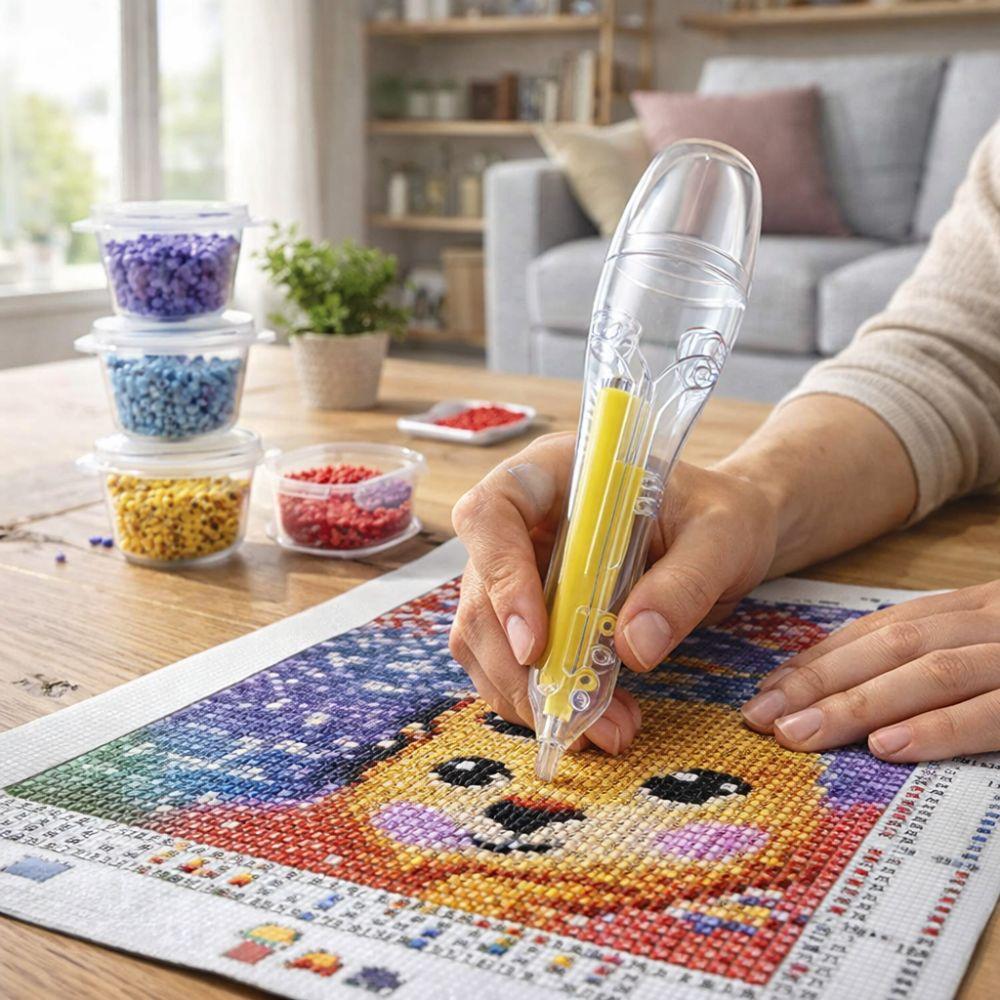 3D Pixel Puzzle Bead Positioning Pen Anti-slip Jam-Free Fuse Bead Pen Multi-functional Educational Beaded Pen Christmas Art