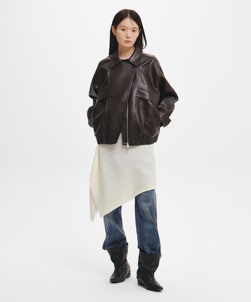 GENERALIDEA Vintage Faux Leather Jumper [Brown] / Gf3Ljp501