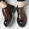 Fashion High Quality Men's Casual Leather Business Office Shoes Fashion Thick Bottom Man Oxford Shoes Luxury Lace-Up Outdoor Male Shoes