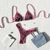 Leopard Print Lace-up Bikini - 2025 New European & American High-End Swimwear
