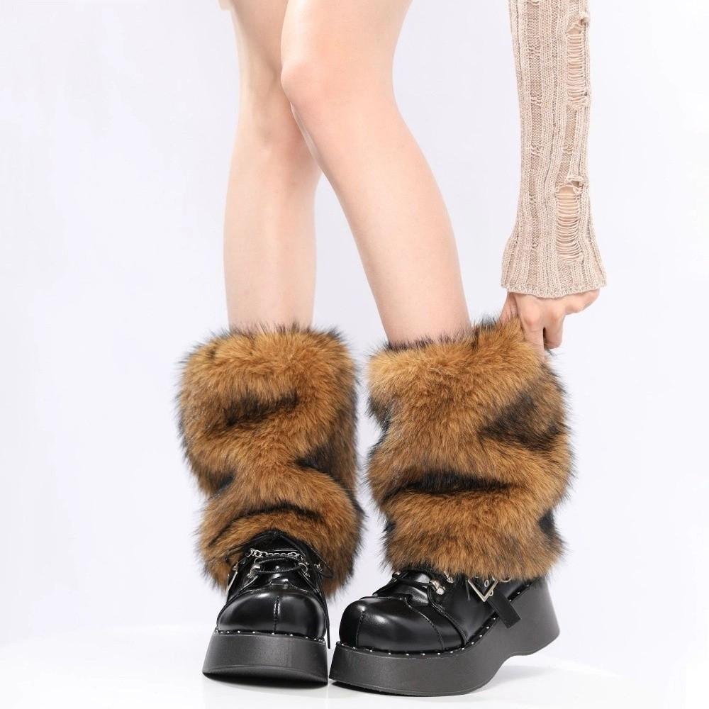 

Японский стиль Пушистые гетры Утолщенные носки-гольфы Kawaii Гольфы до колена для девочек Леди 25cm Black Brown