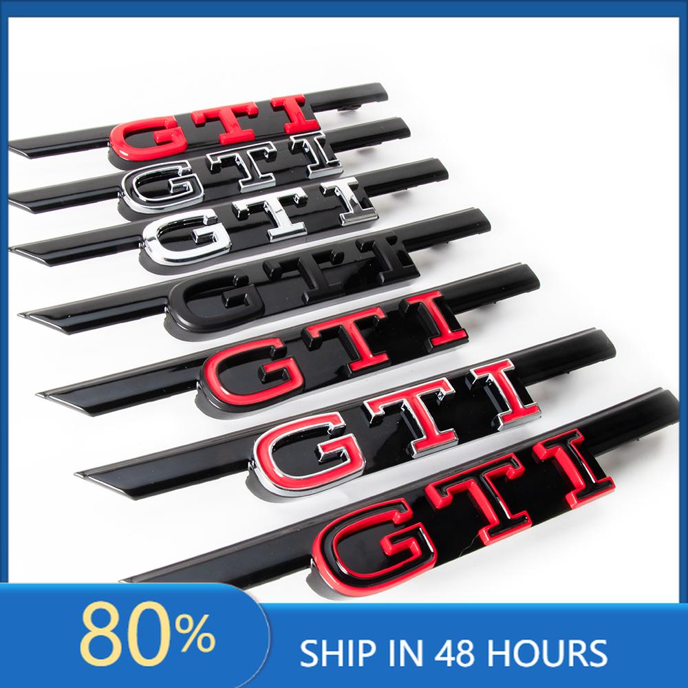 BRQ1 For VOLKSWAGEN VW GTI 1pc Black/Red 3D ABS GTI Letter Front Grille Emblem Replacement Style Suit For VW Golf 8 GTI Rline GTD Car Oq2
