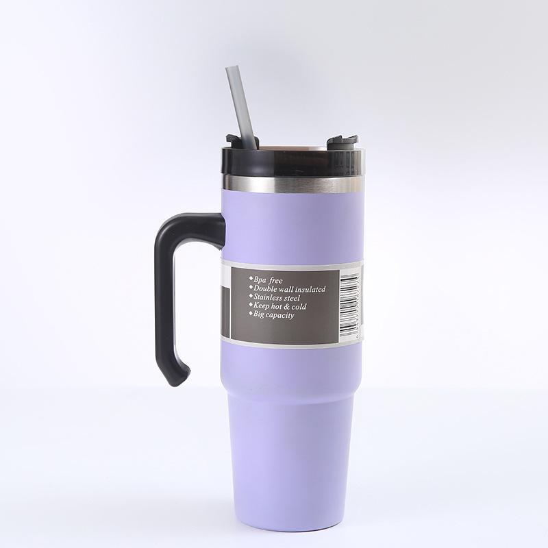 Straw Thermos Cup Male and Female Students Large Capacity Stainless Steel Water Cup Car Portable Coffee Ice Bully Cup