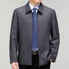 Spring and Autumn New Men's Wool Jacket Business Middle-aged and Elderly Dad Clothing Classic Lapel Large Size Zipper High-end Jacket