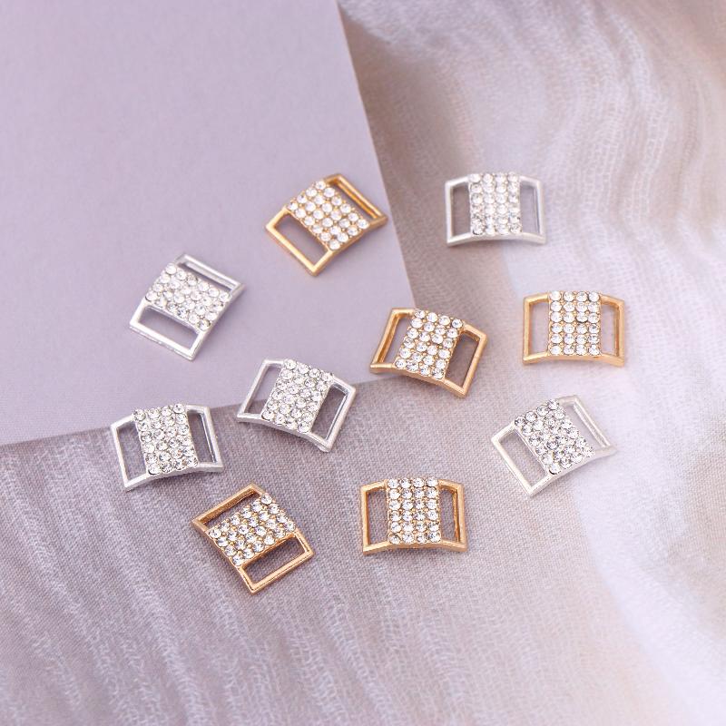 

10 шт. 10*15 мм Застібка-з єднувач для бікіні Сплавний ланцюжок Декоративна застібка для купальника Аксесуари для DIY ювелірних виробів 5 golden 5 silver