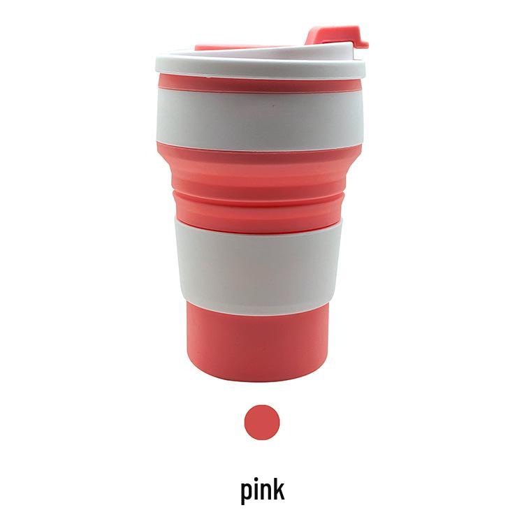 350ml Portable Silicone Collapsible Cup with Lid - High Temp Resistant & Anti-Scald Coffee Mug