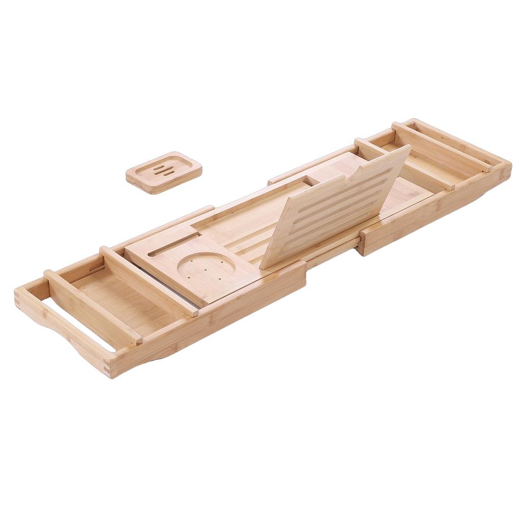 Bandeja para Banheira Dobrável Expansível Mesa de Banho Bandeja com Estante e Suporte para Taça de Vinho para Casa