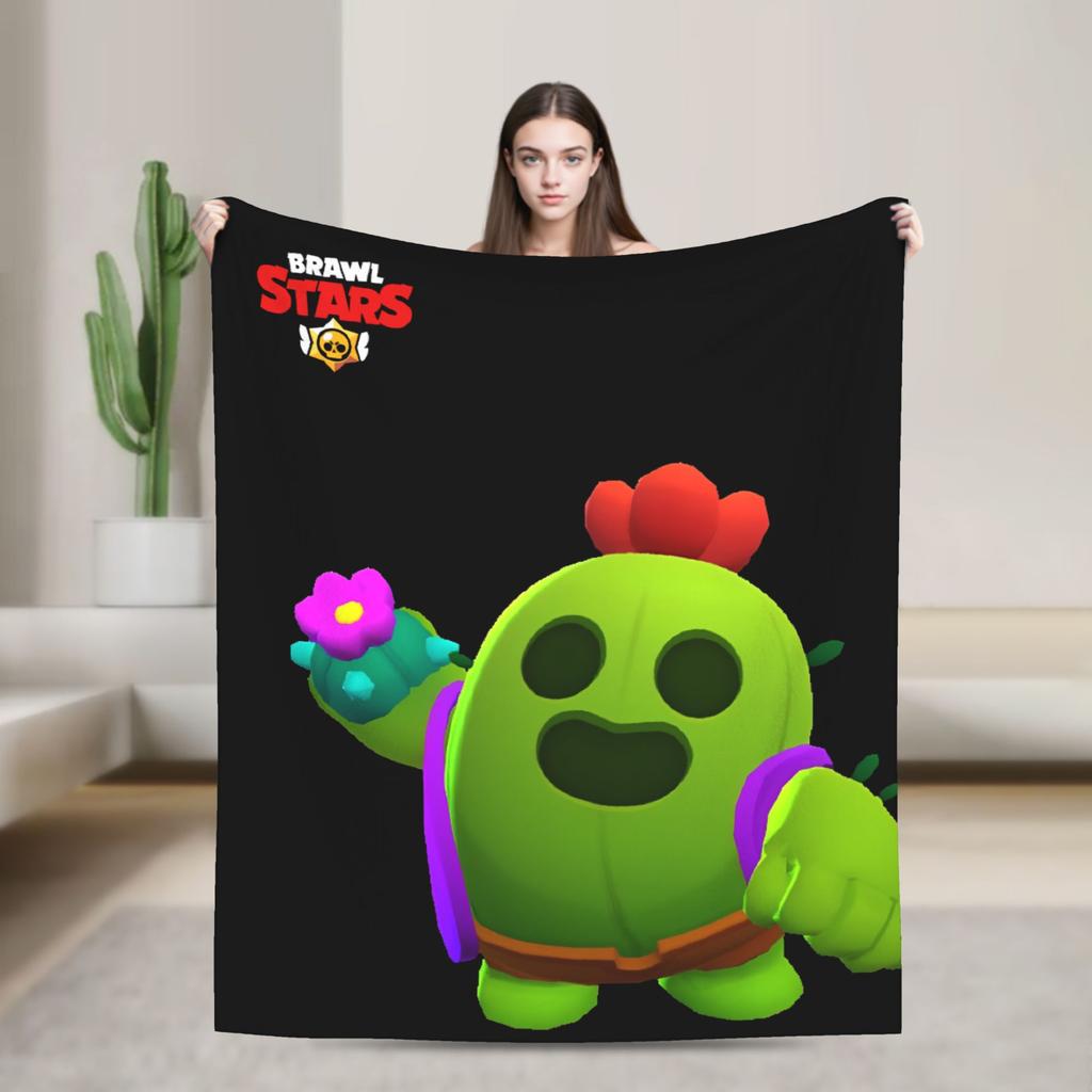 Emz Spike Squeak-Brawlld Blankets Cartoon Game Flannel Funny Warm Throw Blanket for Home Summer