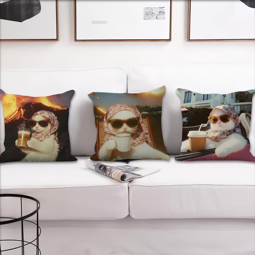 cat Funny cushion cover Pillow Cover Decoration Room Home Sofa living Office Car Nordic Simplicity