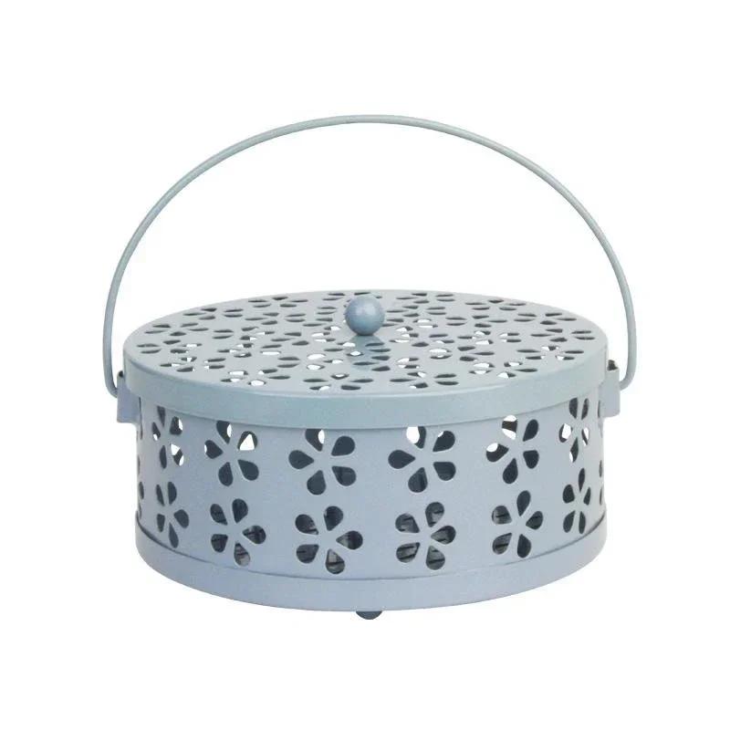 Suporte de bandeja de bobina de mosquito portátil repelente de insetos anti-fogo caixa de queimador de incenso de sândalo suprimentos anti-mosquito