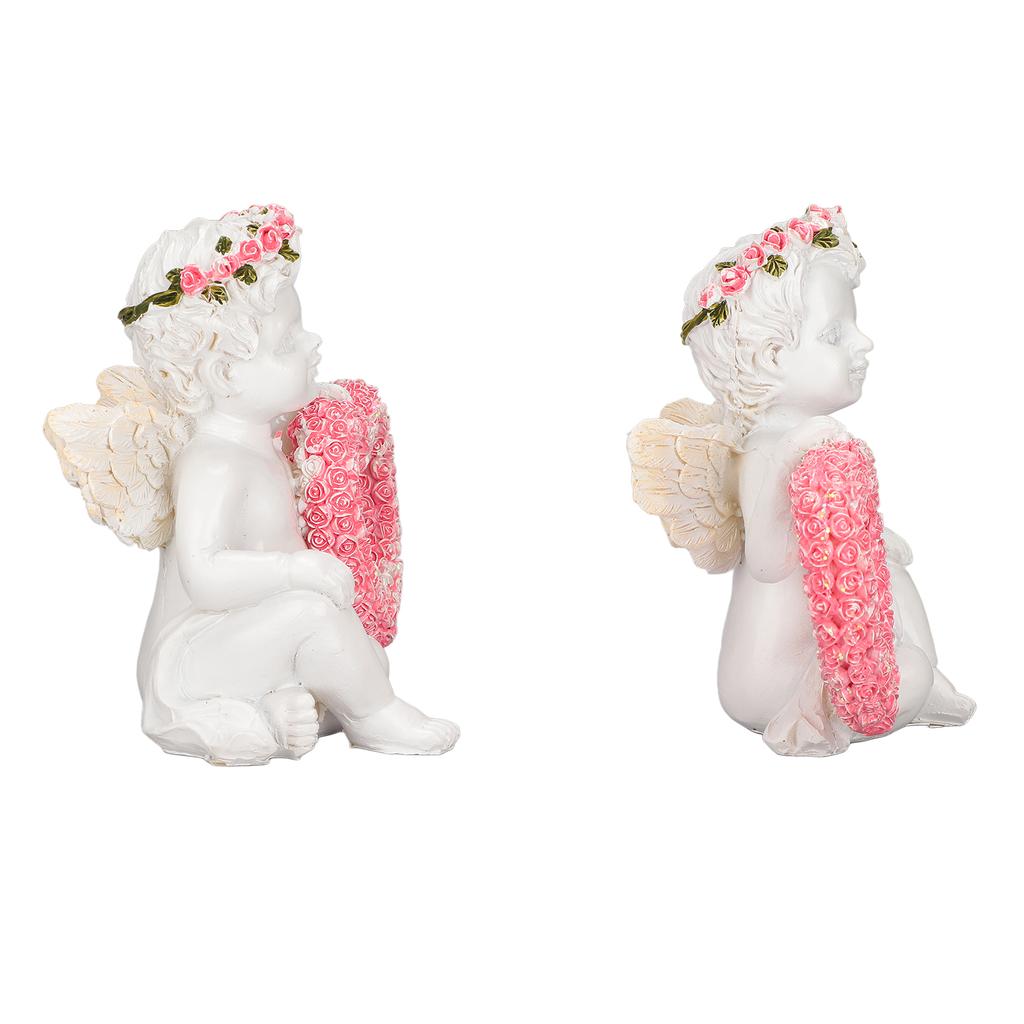 Love Angel Decoration Synthetic Resin Collectible Angel Figurine for Garden Patio Porch Countertop