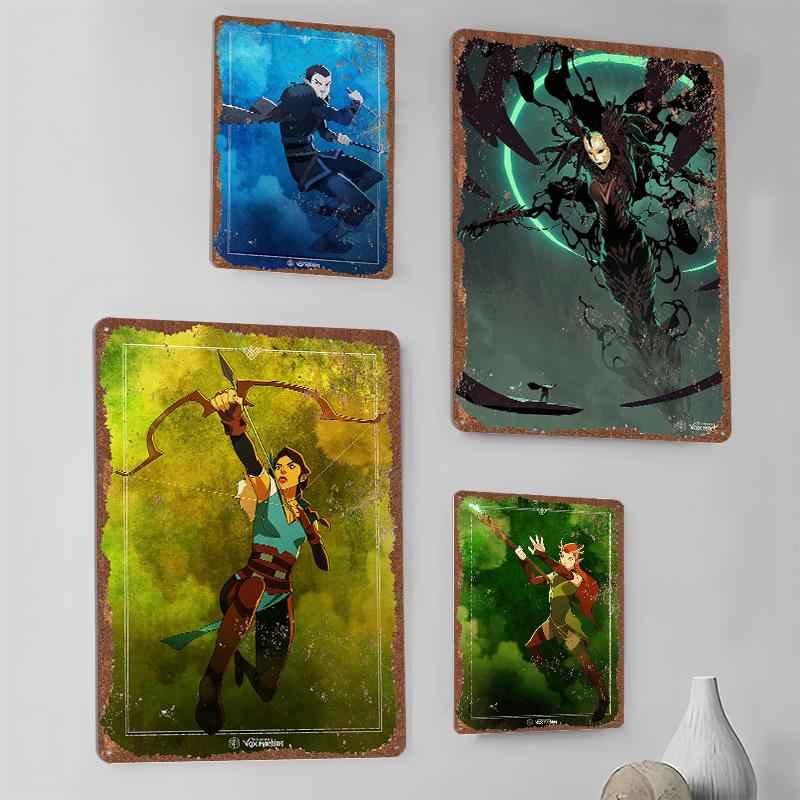 The Legend of Vox Machina Tinplate Posters Customizable Wall Art Retro Vintage Metal Tin Signs for Home and Decoration Gaming