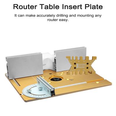 Juego de 4 enrutadores, placa de inserción de mesa, aleación de aluminio, fresadora de madera, máquina cortadora de tablero abatible