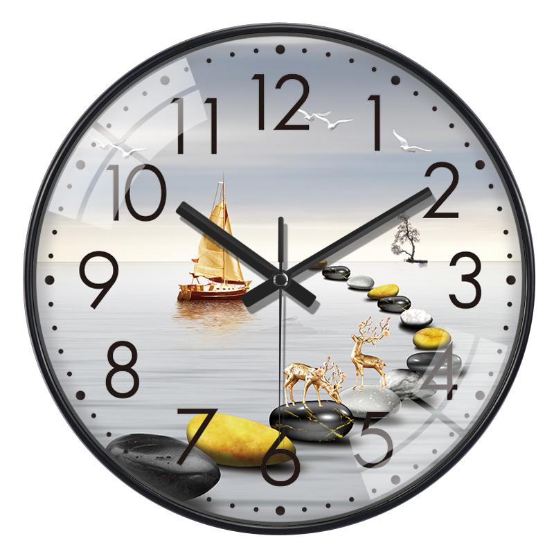 Light Luxury Art Wall Clock Circular Quartz Clock For Bedroom Living Room Study Fashionable Simple Modern Decoration