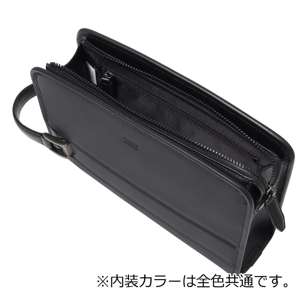 Second Bag A5 Bolton 702232 Clutch Bag Cowhide Leather Black [TAKEO KIKUCHI] Men's 01