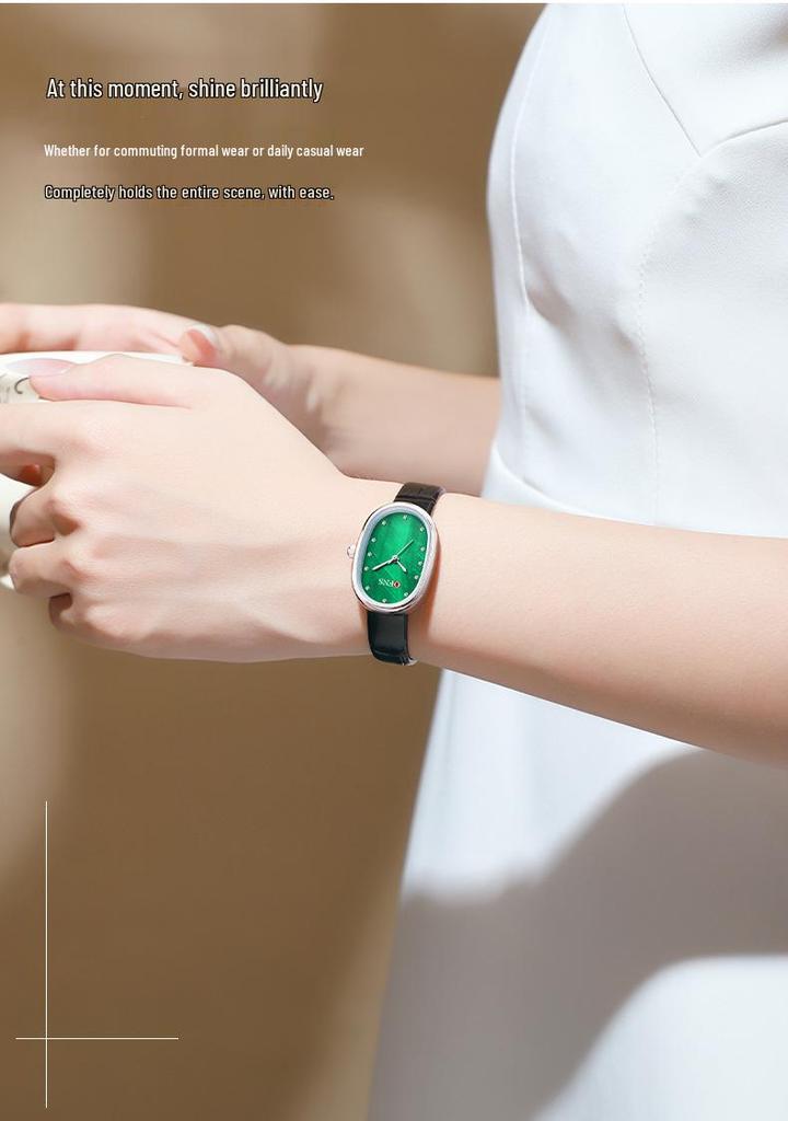 OFNS Luxury Women's Watch: Mother-of-Pearl Dial, Quartz, Diamond Accents, Waterproof, Elegant Office Accessory.