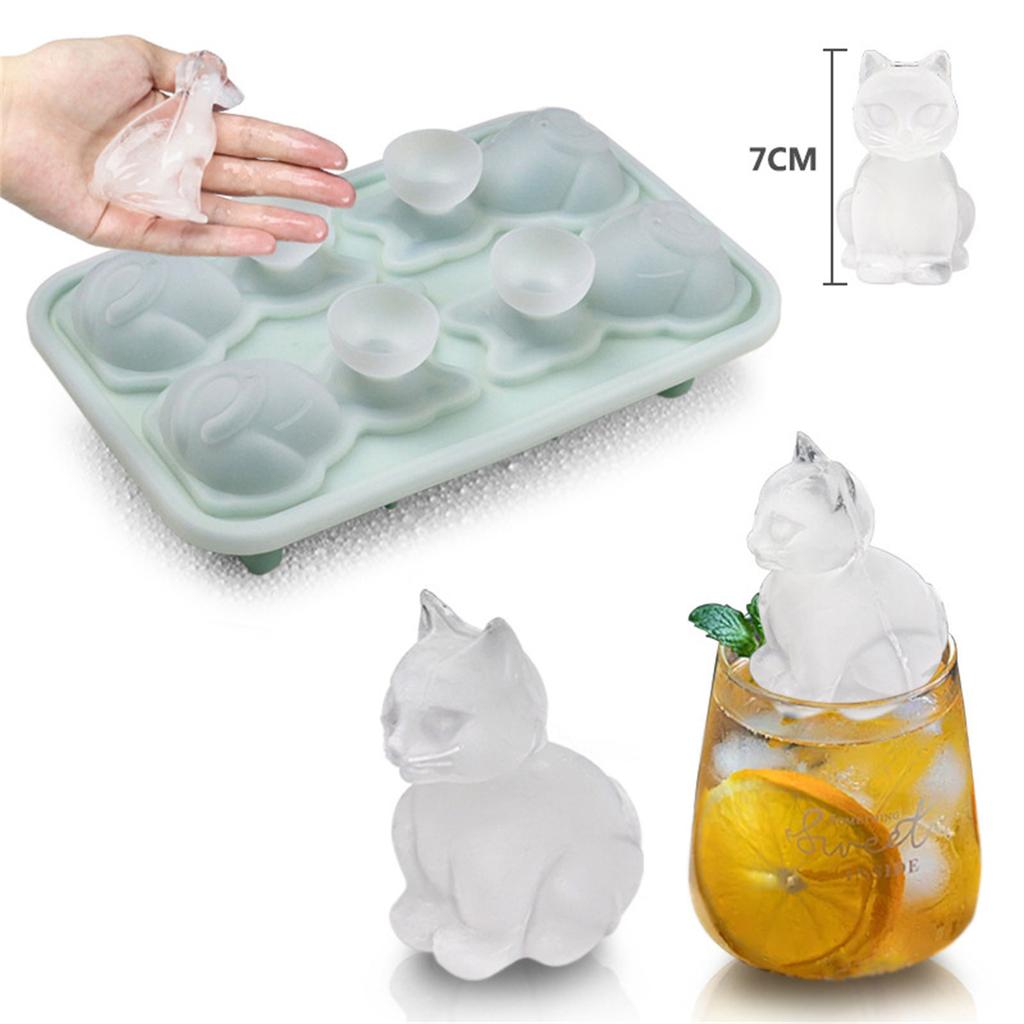 Flexible Katze Eiswürfelform Kreative Silikonform Praktische Eiswürfel Gießform für Coole Cocktails Heimdekorationen