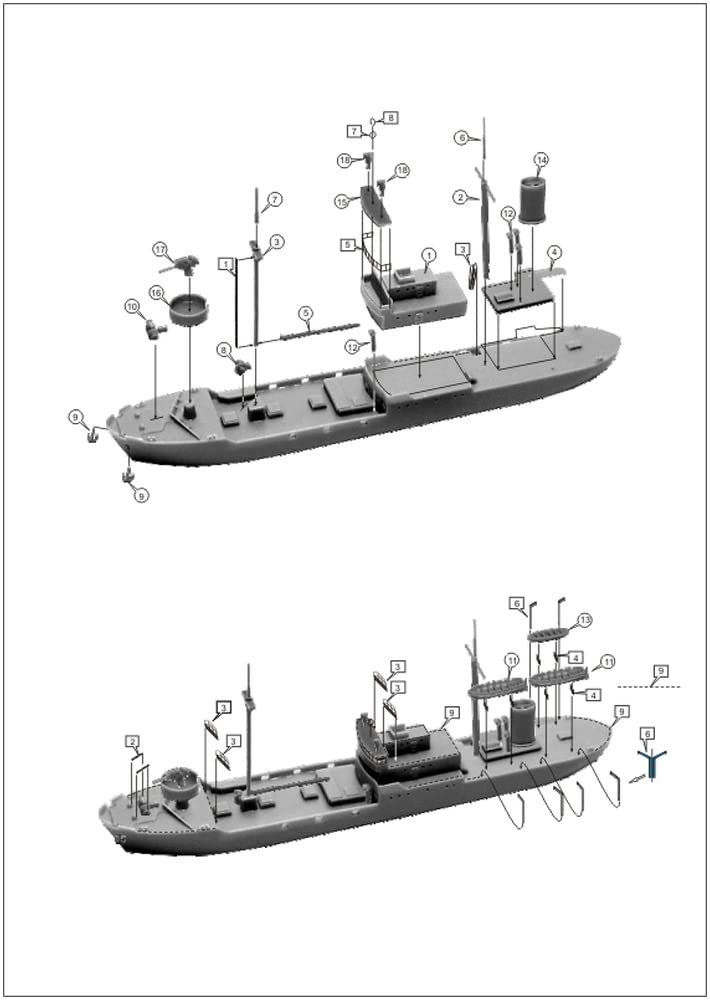 Nico Model Japanese Navy Special Provision Ship Suruga Maru 1943 Resin Kit PN07062 1/700