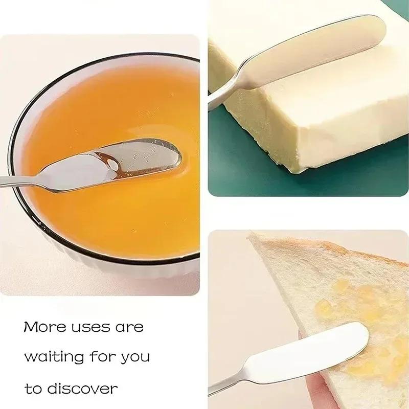 Stainless Steel Butter Knife Long Handle Cheese Bread Jam Cutter Multifunctional Western Food Tableware Kitchen Gadgets