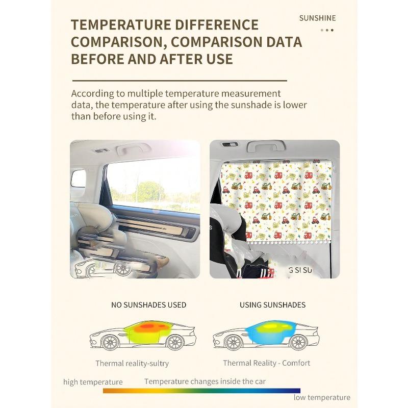 1 Pc Car Sunshade Curtain, Car Privacy Window Curtain, Sunshade with Suction Cups for Car Sun Protection