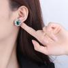 Jewelry Copper Bottom Gold-Plated Retro Simulation Colored Treasure Stud Earrings Main Stone 8 * 8
